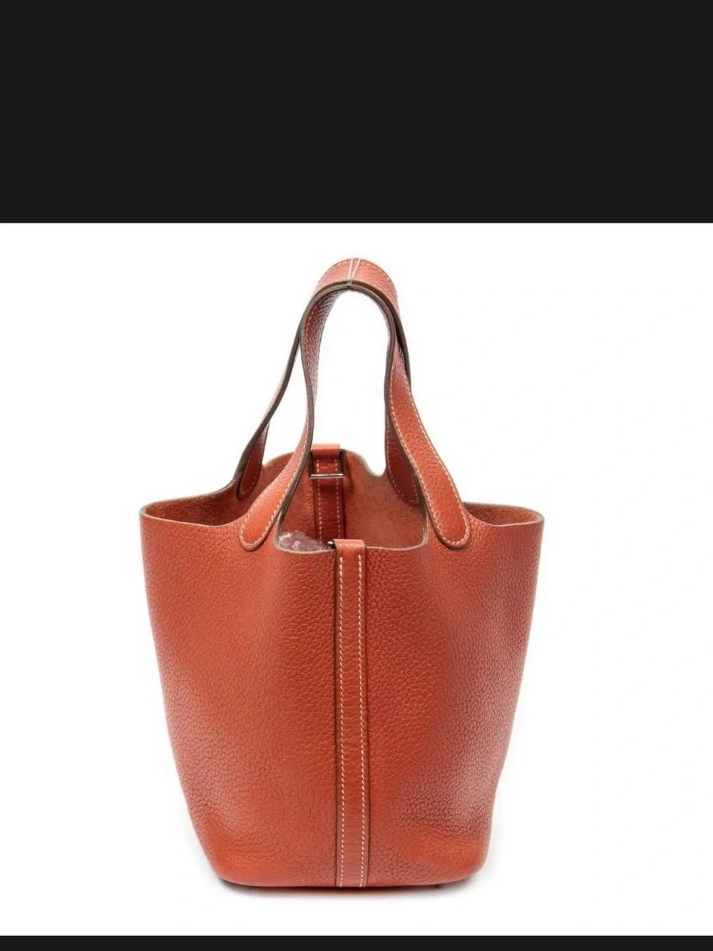 Hermes Picotin Leather Bucket Bag - Red Pivoine